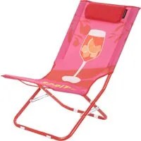 Spiaggina pieghevole Spritz rossa con poggiatesta