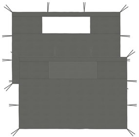 Pareti Con Finestre Per Gazebo 2 Pz Antracite /