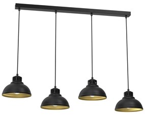 Lampadario a sospensione con filo SVEN 4xE27/15W/230V nero/oro