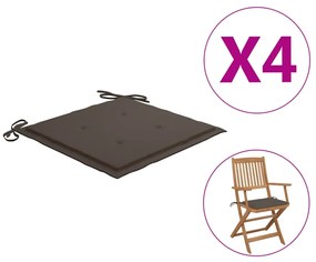 Cuscini Per Sedie Da Giardino 4 Pz Tortora 40x40x3 Cm İn Oxford /