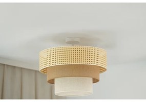 Brilagi - Lampadario CEDAR LUNETA 1xE27/15W/230V Ø45 rattan marrone crema