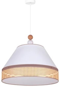 Duolla - Lampadario a sospensione con filo AVIGNON 1xE27/15W/230V diametro 60 cm bianco/rattan