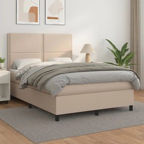 Giroletto A Molle Con Materasso Cappuccino 140x200cm Similpelle /