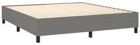 Letto a molle materasso e led grigio scuro 160x200cm in tessuto