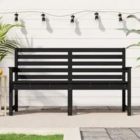 Panca da Giardino Nera 159,5x48x91,5 cm Legno Massello di Pinocod mxl 129894