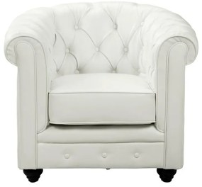 Poltrone CHESTERFIELD in similpelle Bianche - Lotto di 2