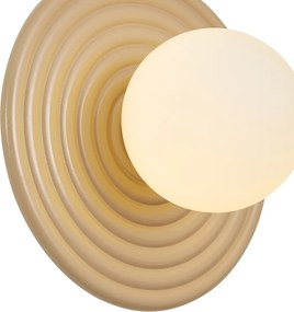 Lampada da parete retrò tortora con sfera opale rotonda 20cm IP44 - Lila
