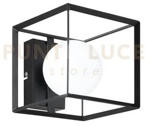 Cube applique in metallo verniciato nero diffusore sferico attacco g9