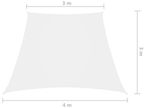 Parasole a Vela in Tela Oxford a Trapezio 3/4x3 m Bianco