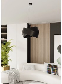 Sospensione Moderna 1 Luce In Fasce Di Acciaio Nero
