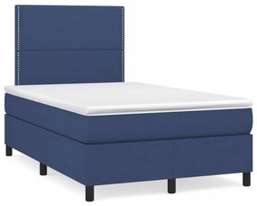 Letto a molle con materasso e led blu 120x190 cm in tessuto