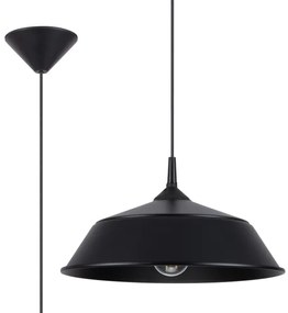 Sollux SL.1328 - Lampadario a sospensione con filo FRIKA 1xE27/15W/230V diametro 34 cm nero