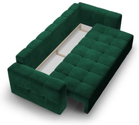 Divano letto in velluto verde Luca - Milo Casa
