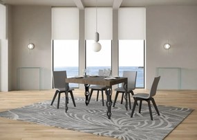 Tavolo Allungabile Karamay P.90 - Struttura Antracite, 90x90/246 cm Karamay / Noce