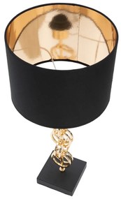 Lampada da tavolo in nero e oro Glam , altezza 54,5 cm Rings - Mauro Ferretti