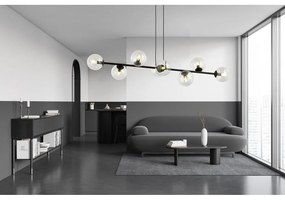 Lampadario a sospensione ROSSI 8 BL in acciaio e vetro 8xE14 Colore delle Sfere Trasparente