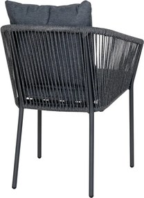 Sedia da esterno grigio scuro in metallo/in imbottito Salerno – House Nordic