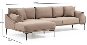 Divano angolare beige, angolo sinistro Leo - Artie