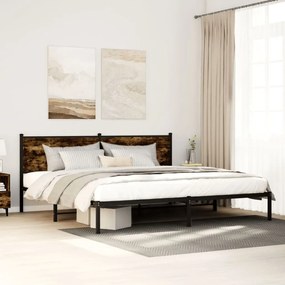 Giroletto Senza Materaso İn Metallo Rovere Fumo 200x200 Cm /