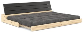 Divano letto in velluto a coste nero-antracite 196 cm Base - Karup Design