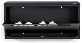Scarpiera nera in metallo con ante ribaltabili/da parete 75x38x13 cm Mario – Spinder Design