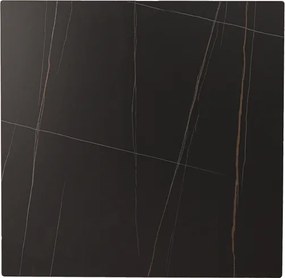 Tavolo bar pub ristorante quadrato 80x80 cm Top per esterno effetto marmo Nero H 75