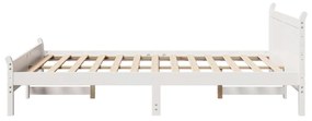 Letto senza materasso bianco 150x200 cm legno massello di pino