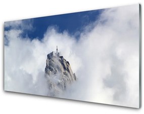 Quadro su vetro Paesaggio della montagna di nuvole 100x50 cm