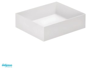 Lavabo D'Appoggio "Elegance Squared" Da 45x38 Cm In Ceramica Bianco Lucido