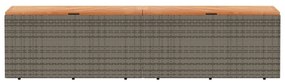 Contenitore giardino grigio 220x50x54cm polyrattan legno acacia