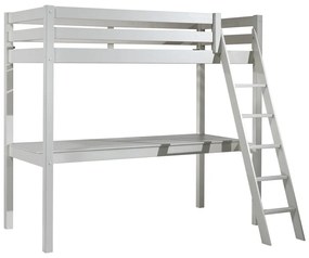 Letto rialzato bianco in legno di pino 140x200 cm PINO - Vipack