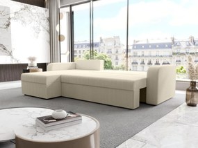 Divano letto angolare con angolo reversibile in Velluto a coste Beige - ONABIA