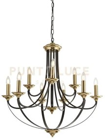 Pendente belfry 9lt - bronzo scuro e metallo marrone