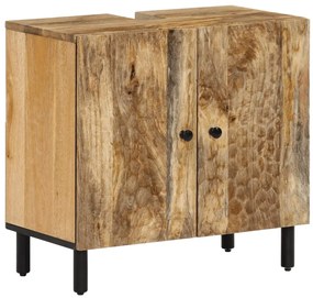 Mobile lavabo da bagno 62x33x58cm in legno massello di mango