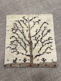 Gabbeh Tappeto 40x40 Beige (Iran) Annodato A Mano