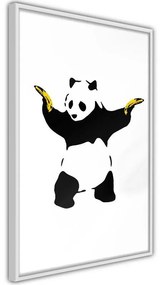 Poster Banksy: Panda With Guns  Cornice Quadri Cornice d'oro, Larghezza x Altezza Home decor 30x45