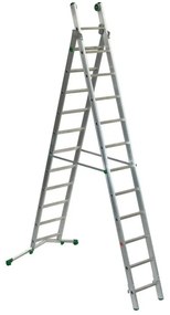 Scala a sfilo FACAL Super Prima in alluminio 2 rampe da 12 gradini portata massima 150 kg EN 131 per lavori fino a 7.2 m