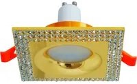 Faretto classico quadrato incasso dorato brillantini 65mm lampada LED 5W GU10- 4000K