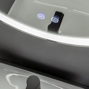 Brilagi-LED dimmerabile, specchio riscaldato con retroilluminazione, profilo in alluminio ALU PRO, LED 18W/230V, Ø 60 cm, IP44, finitura cromo satinato