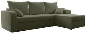 Divano letto angolare angolo reversibile in Velluto a coste Verde kaki - ONABIA