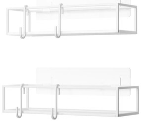 Mensola da bagno autoportante in acciaio bianco Cubiko - Umbra