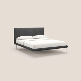 Theo letto imbottito moderno sfoderabile con piedi alti in metallo in tessuto impermeabile T10 antracite