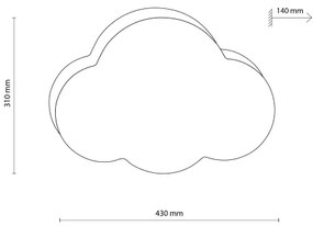 Brilagi - Plafoniera per bambini NIMBUS MINI 2xE27/15W/230V 31x43 cm grigio