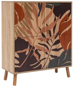 Mobiletto in rovere decorato in colore naturale 95x111 cm Multilux - Kalune Design