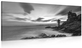 Stampa su tela – Paesaggio meraviglioso sul mare in bianco e nero