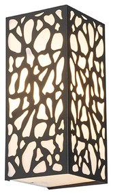 Lampada da parete per esterni moderna nera IP44 - Nicole