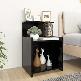 Comodini 2pz Neri 40x35x60 Cm İn Legno Multistrato /