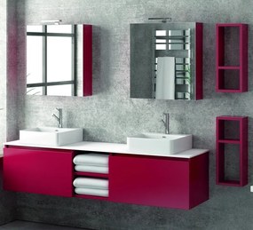 Composizione bagno 175cm sospesa, composta da mobile, due specchi e 2 pensili SP-175B - KAMALU