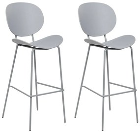 Set di 2 sedie da bar materiale sintetico grigio chiaro SHONTO Beliani