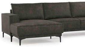 Divano angolare antracite in similpelle (angolo sinistro) Copenhagen - Scandic